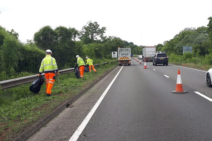 4.5 tonnes of litter cleared from A40