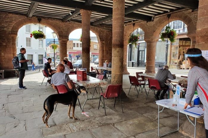 Enjoy your takeaway drink and food under the Market House