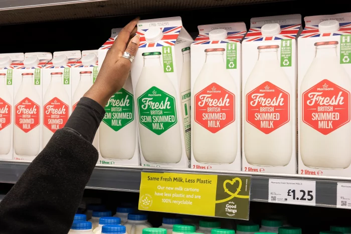 Morrisons is First UK Supermarket to Switch Own Brand Fresh Milk to Cartons to Reduce Plastic and Carbon Emissions