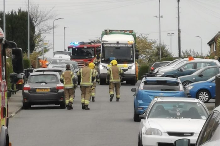 Emergency services deal with incident involving waste collection lorry