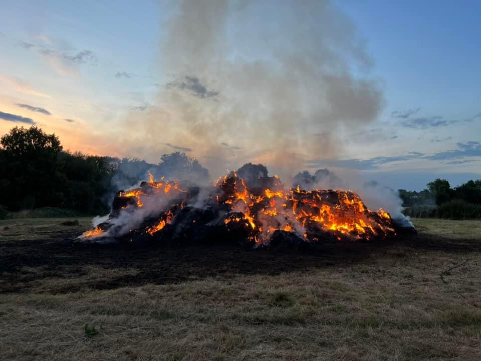 Hay bale fire in RossonWye is suspected arson